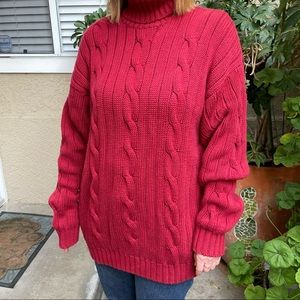 Vintage burgundy Banana Republic cotton/wool knitted oversized sweater